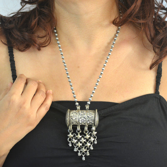 Sabina Brass Chain Pendant Necklace