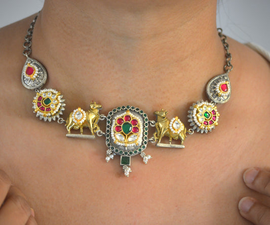 Shikha Pachi Kundan Festive Necklace Set
