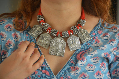 Maharani Goddess Exclusive Thread Brass Necklace