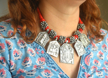 Maharani Goddess Exclusive Thread Brass Necklace