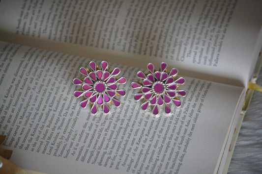 Elana Glass Pink Glossy Studs