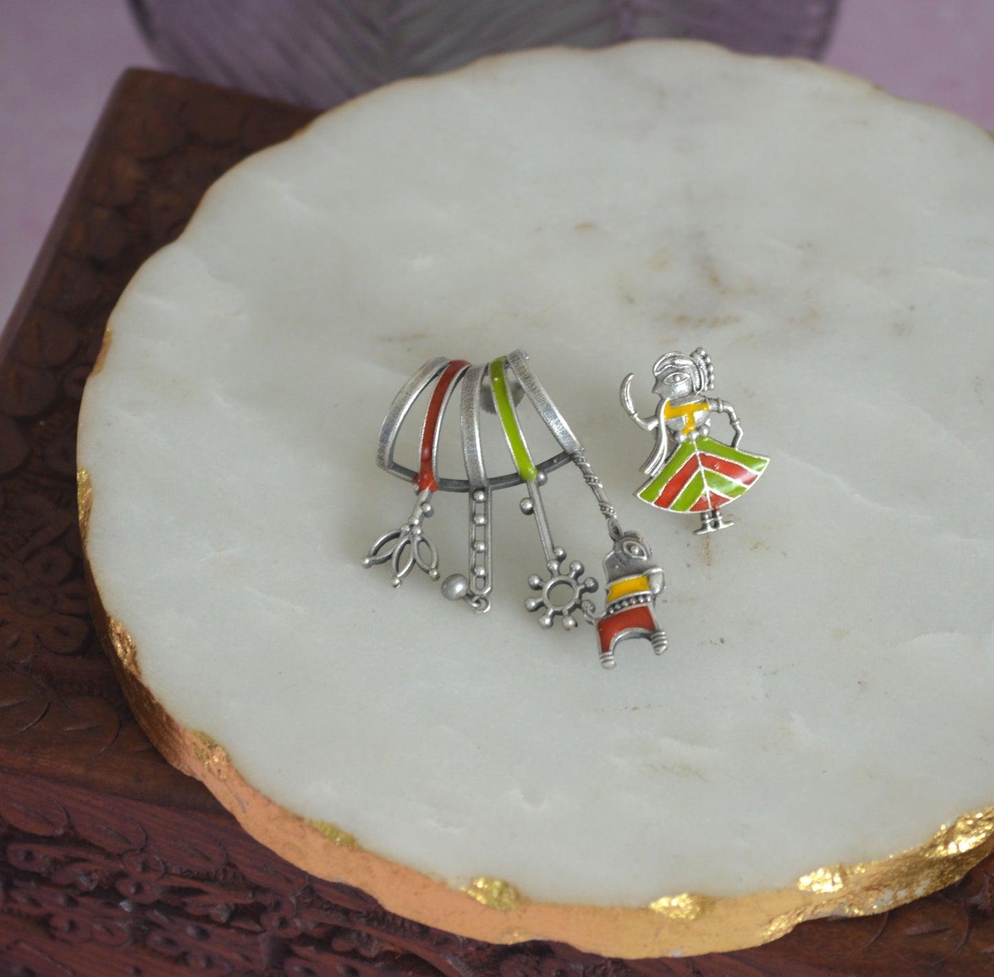 Siya handpainted unique stud Earrings
