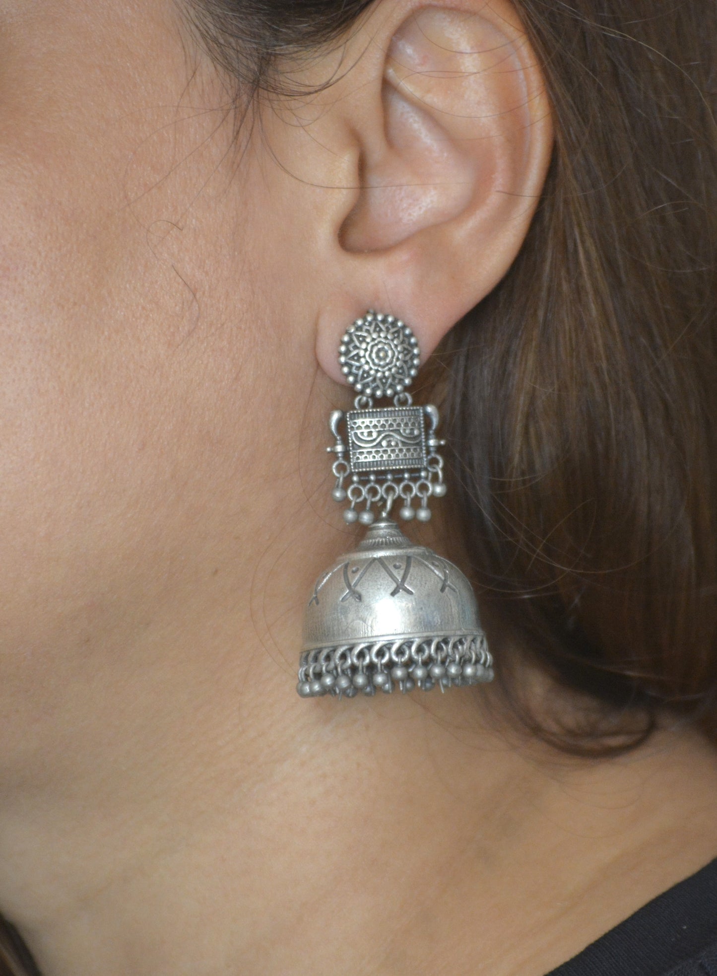 Pinky Brass Jhumka