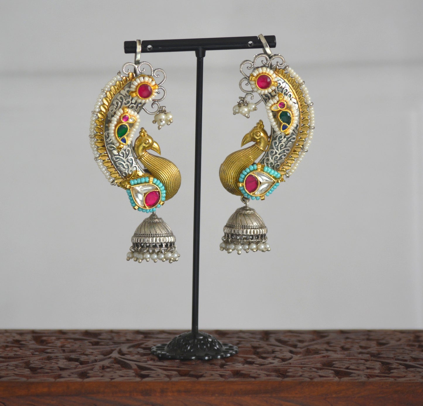 Designer Pachi Kundan Earrcuffs with Earrings