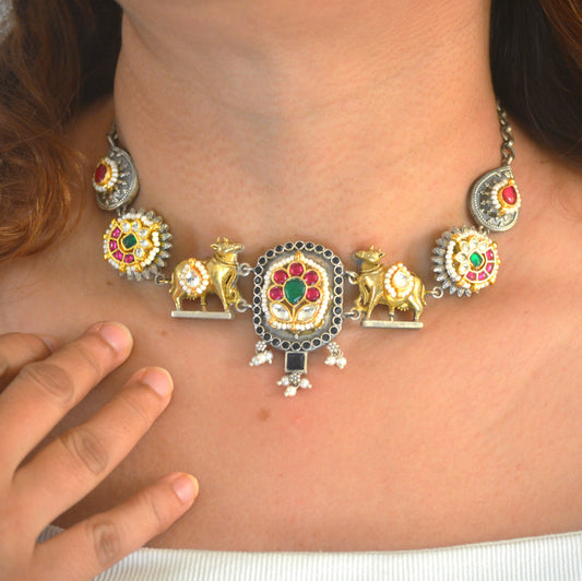 Shikha Pachi Kundan Festive Necklace Set
