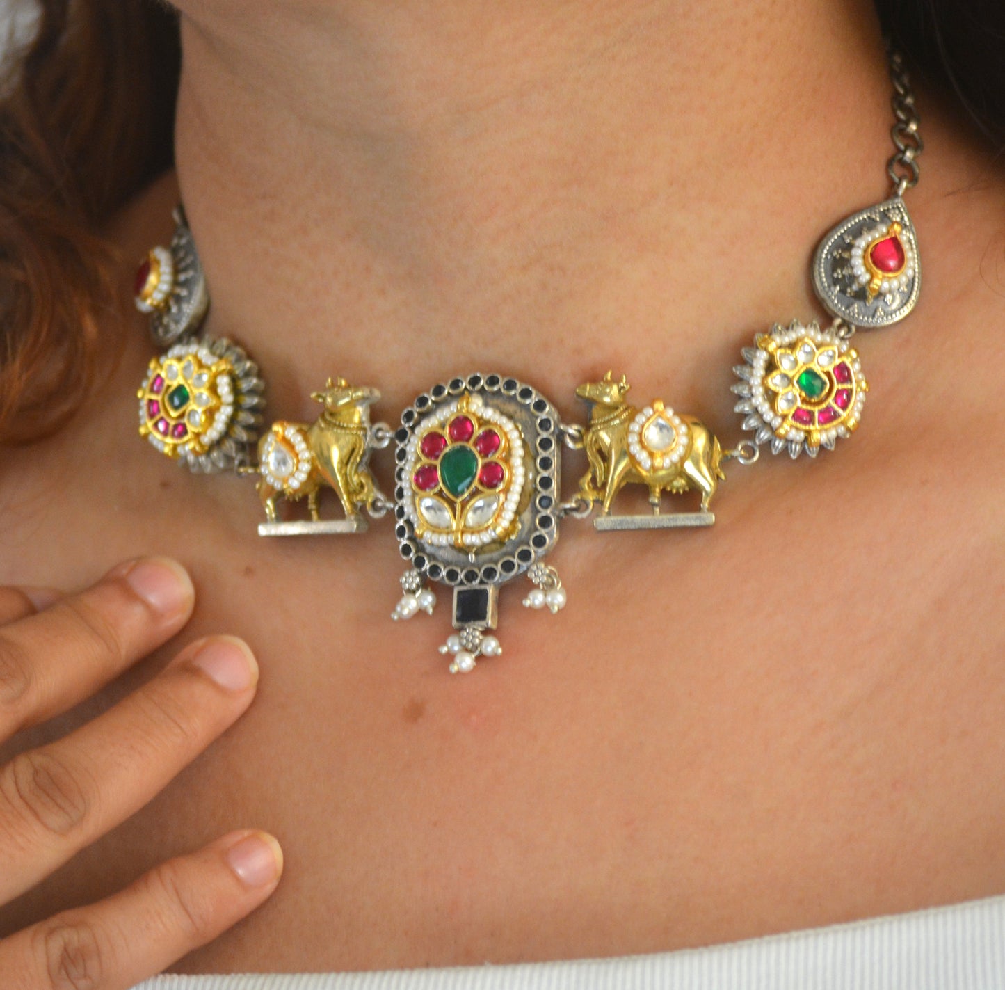 Shikha Pachi Kundan Festive Necklace Set