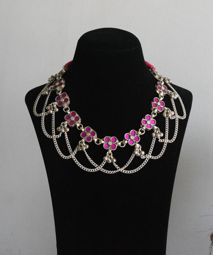 Hiral Glass Necklace Pink