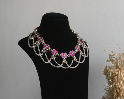 Hiral Glass Necklace Pink