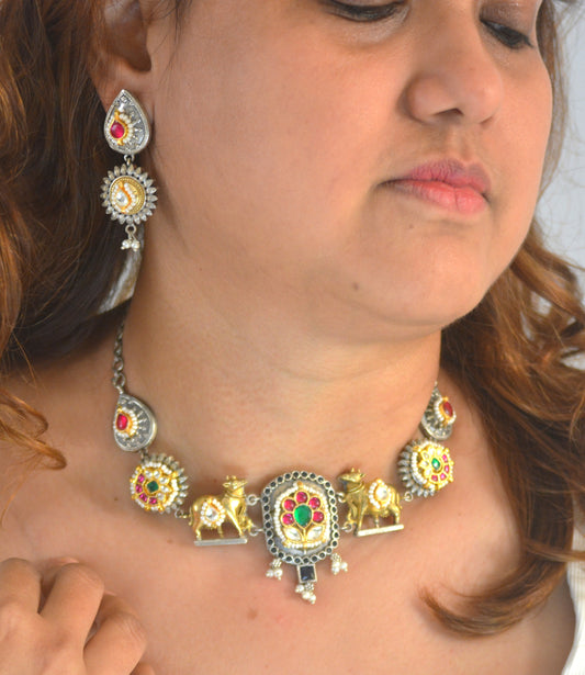 Shikha Pachi Kundan Festive Necklace Set