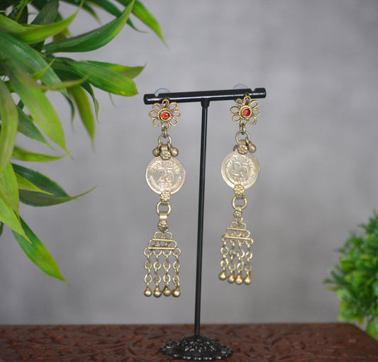 Bahar Long Lightweight Afghani Earrings