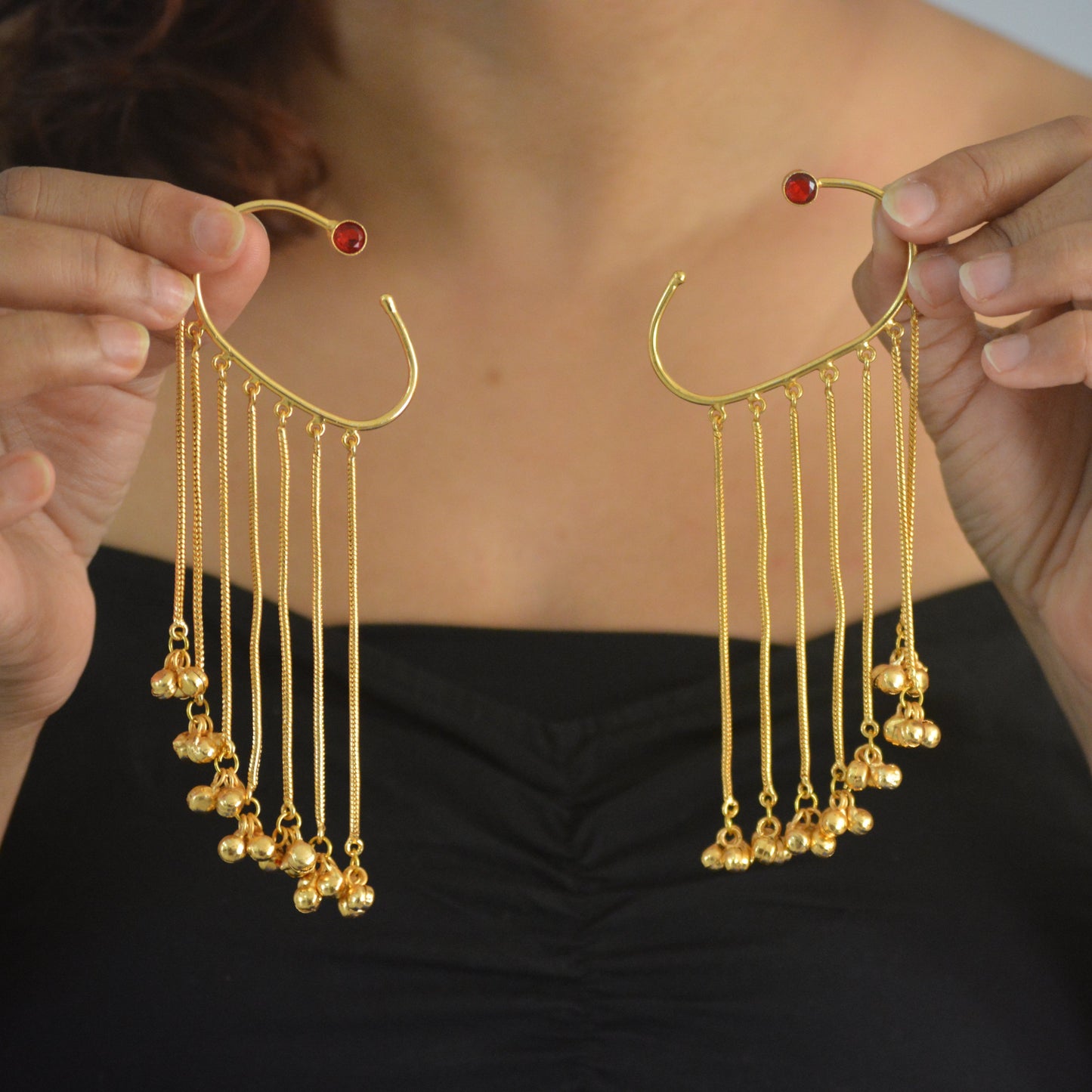 Suma Golden Finish Earcuffs