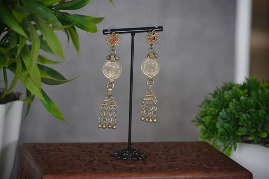 Bahar Long Lightweight Afghani Earrings