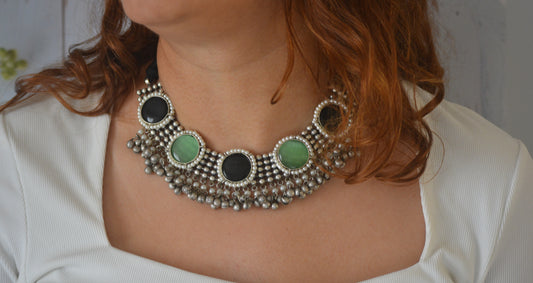 Siraya Stone Brass Necklace Set