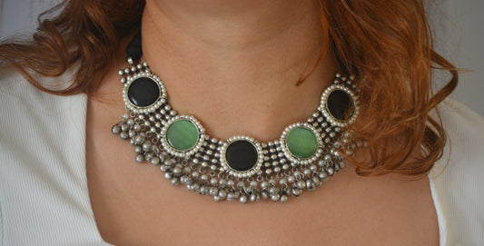 Siraya Stone Brass Necklace Set