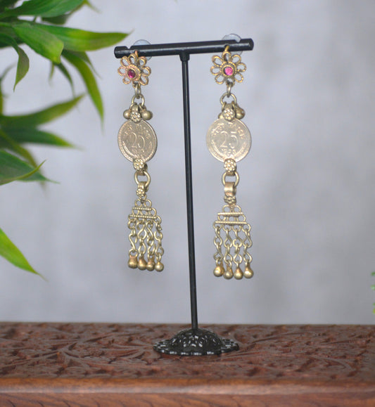 Bahar Long Lightweight Afghani Earrings