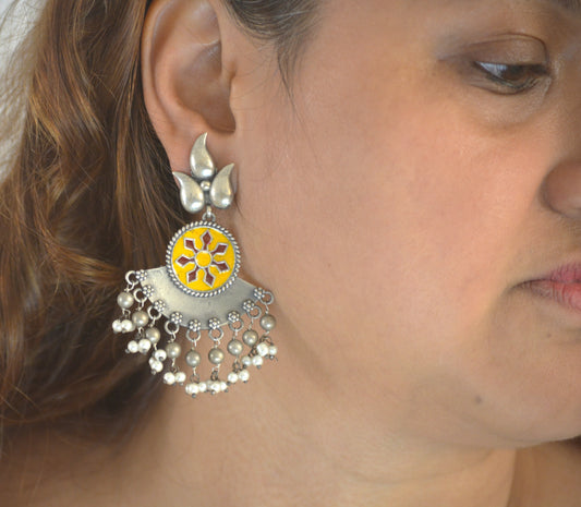 Sukhada Brass handpainted Earrings