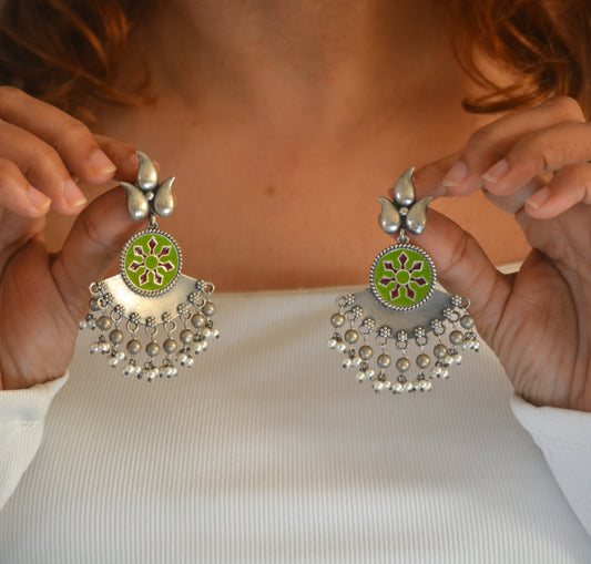 Sukhada Brass handpainted Earrings