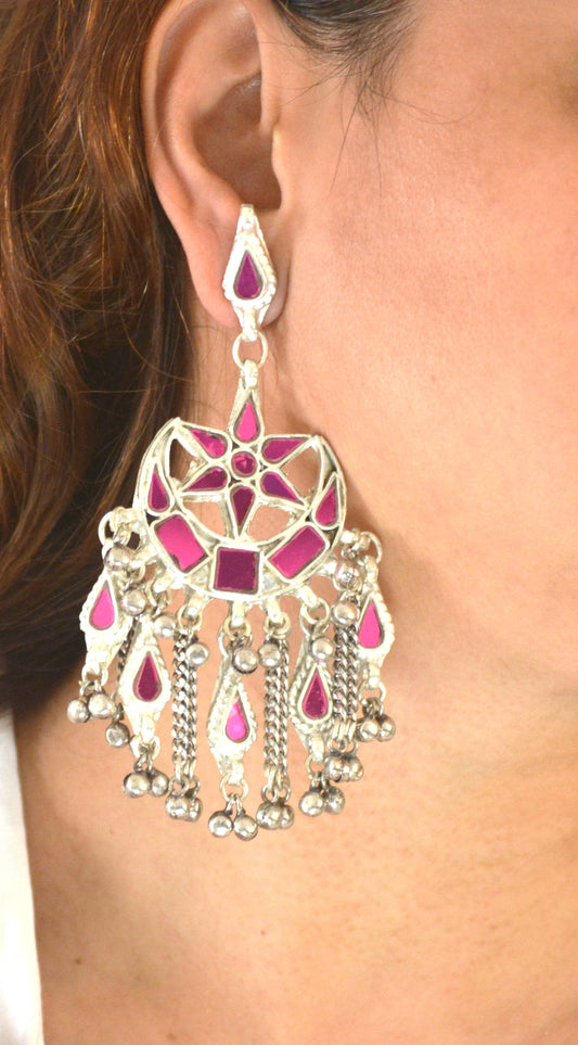 Disha Heavy Glass Earrings