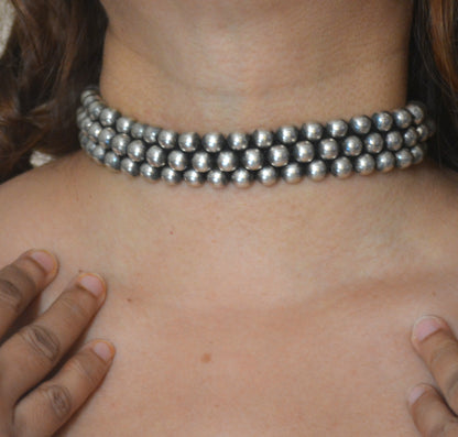 Tara 3 ball choker necklace