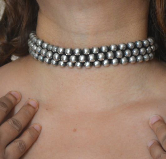 Tara 3 ball choker necklace