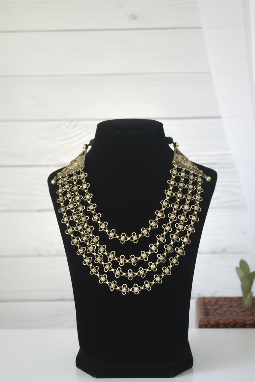 Kurina 4 Layered Brass Necklace