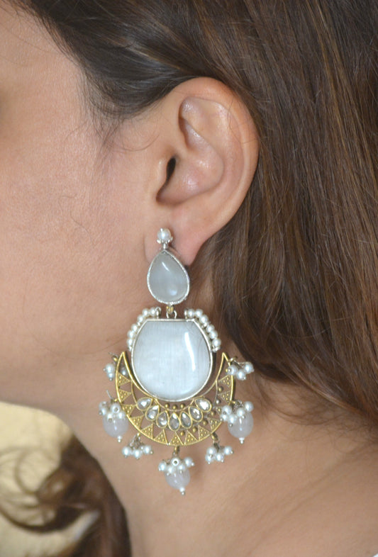 Anjali Big Size stone Earrings