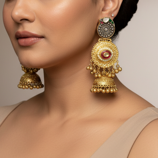 Indira Pachi Kundan Designer Earrings