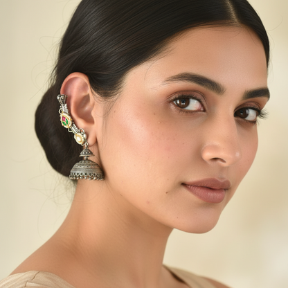 Komal Designer Earrings with Earcuffs -Comes in a Pair