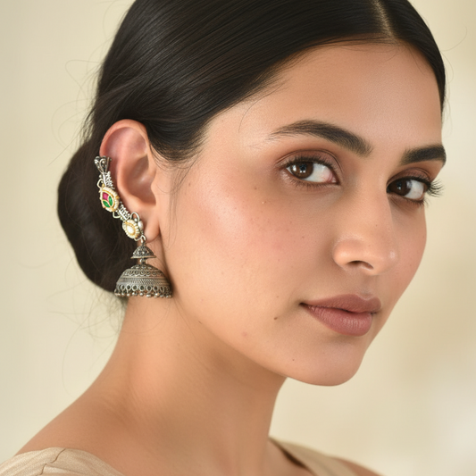 Komal Designer Earrings with Earcuffs -Comes in a Pair