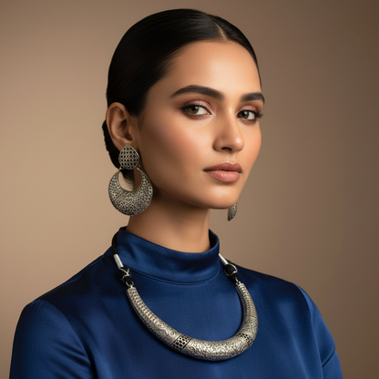 Mahua Brass Necklace Set Extendable