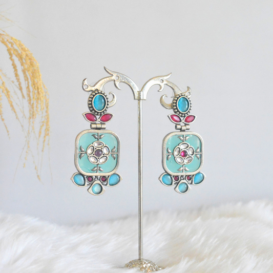 Mahima Stone Brass Stud Earrings