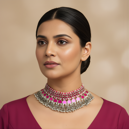 Sheetal Gulab Glass Choker Necklace
