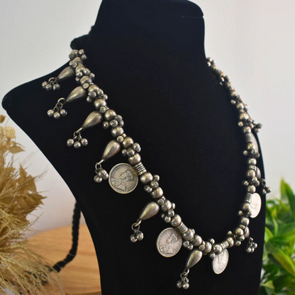 Coin Brass Beaded Necklace