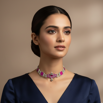 Veena Glass Choker Necklace