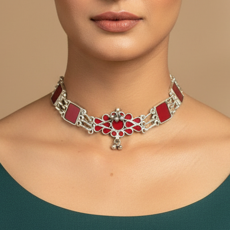 Veena Glass Choker Necklace