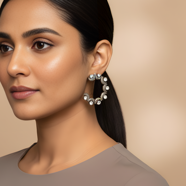 White Stone Big Studs