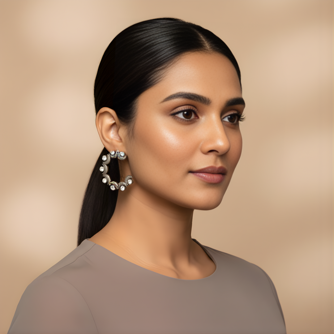 White Stone Big Studs