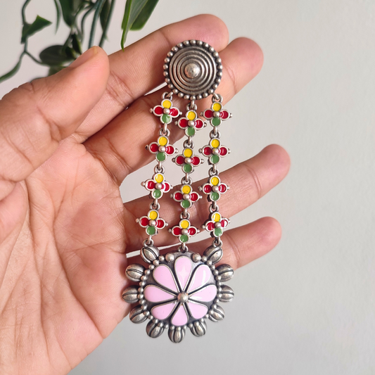 Sanam painted Long Layered Earrings