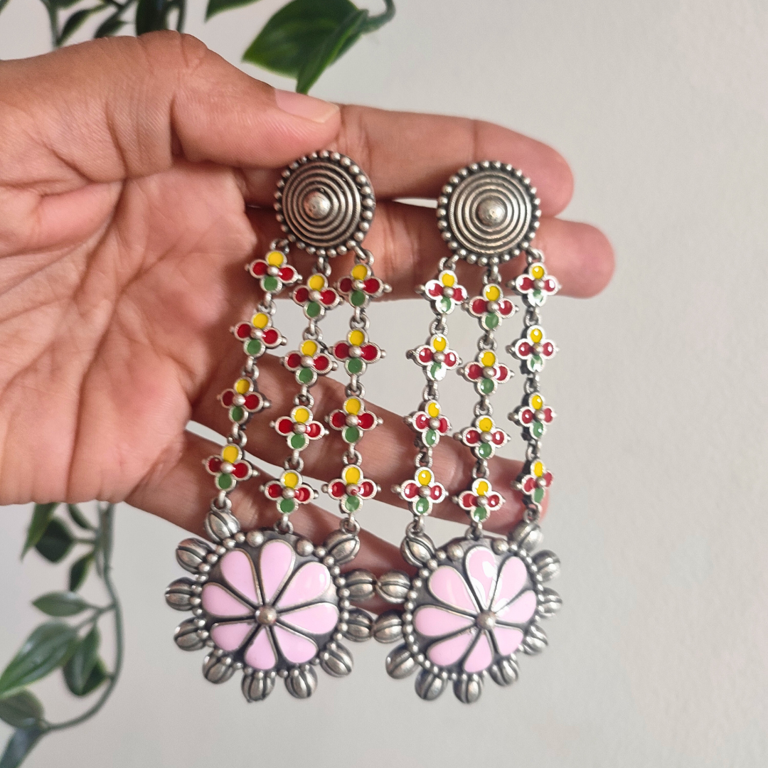 Sanam painted Long Layered Earrings