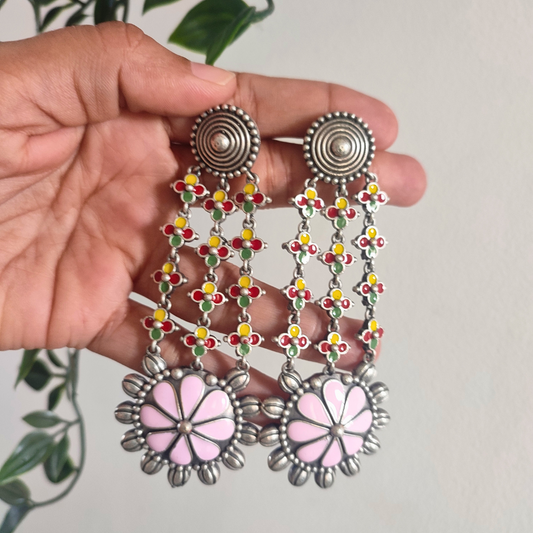 Sanam painted Long Layered Earrings