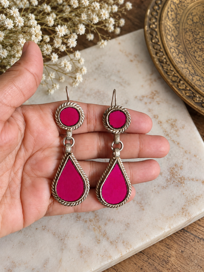 Gumasha Raani pink colour glass earrings