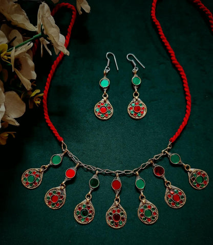 Mrinalini Afghani Necklace set