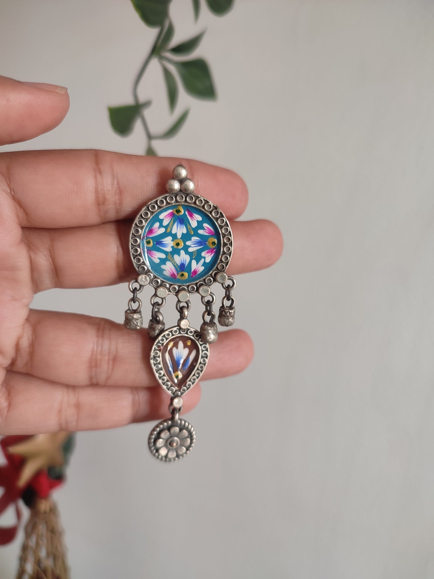Preet Handpainted stud Drop Earrings