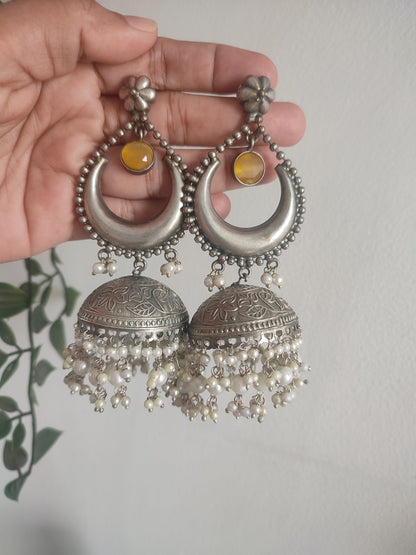 Shahana Stone brass Jhumka