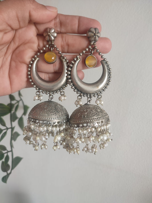 Shahana Stone brass Jhumka