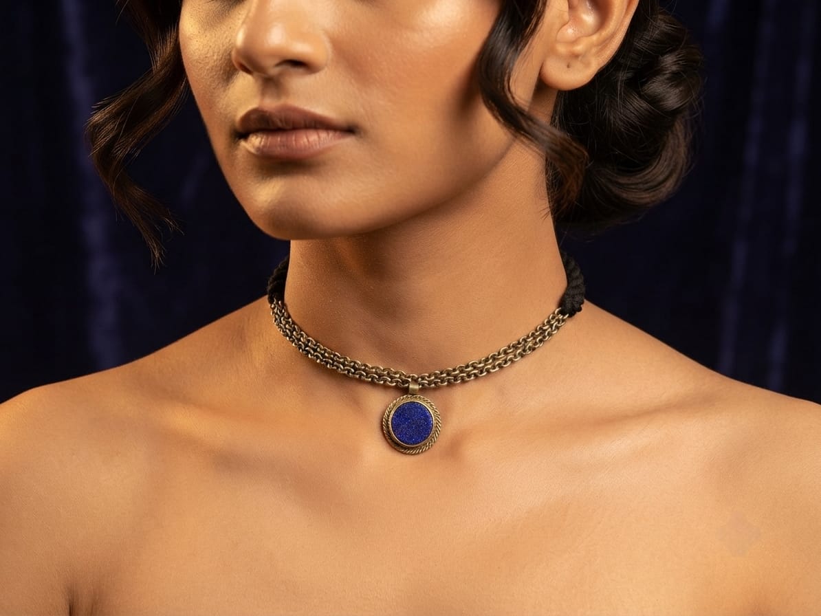 Shreeja Afghani sleek choker necklace