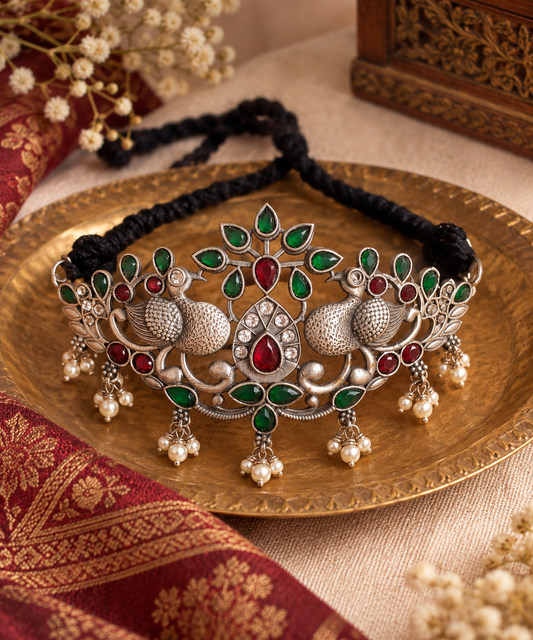 Mehaka stone necklace set with stud earrings