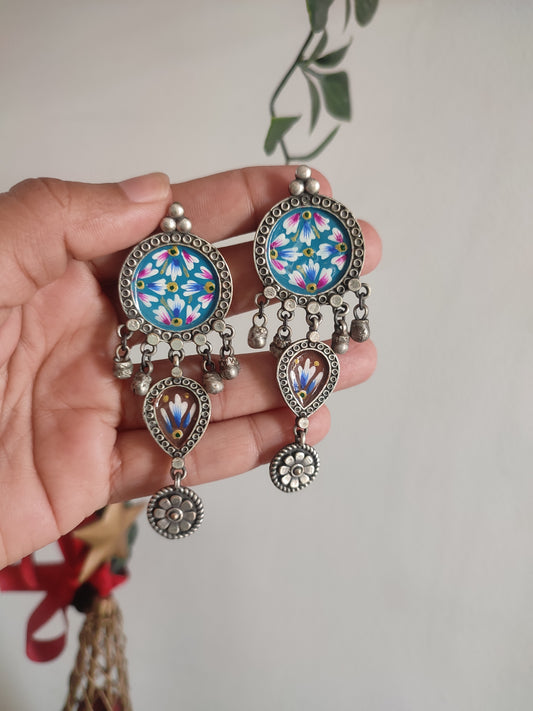 Preet Handpainted stud Drop Earrings