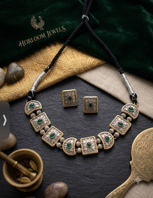 Mahina brass necklace set