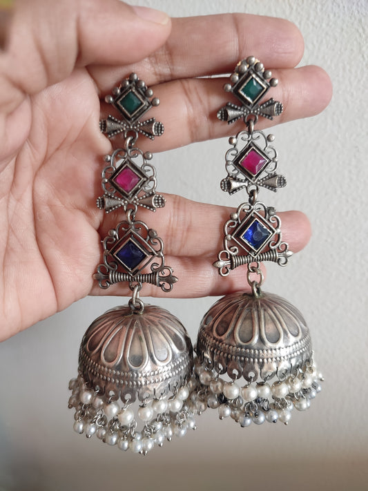 Ruchita Brass Stone Earrings